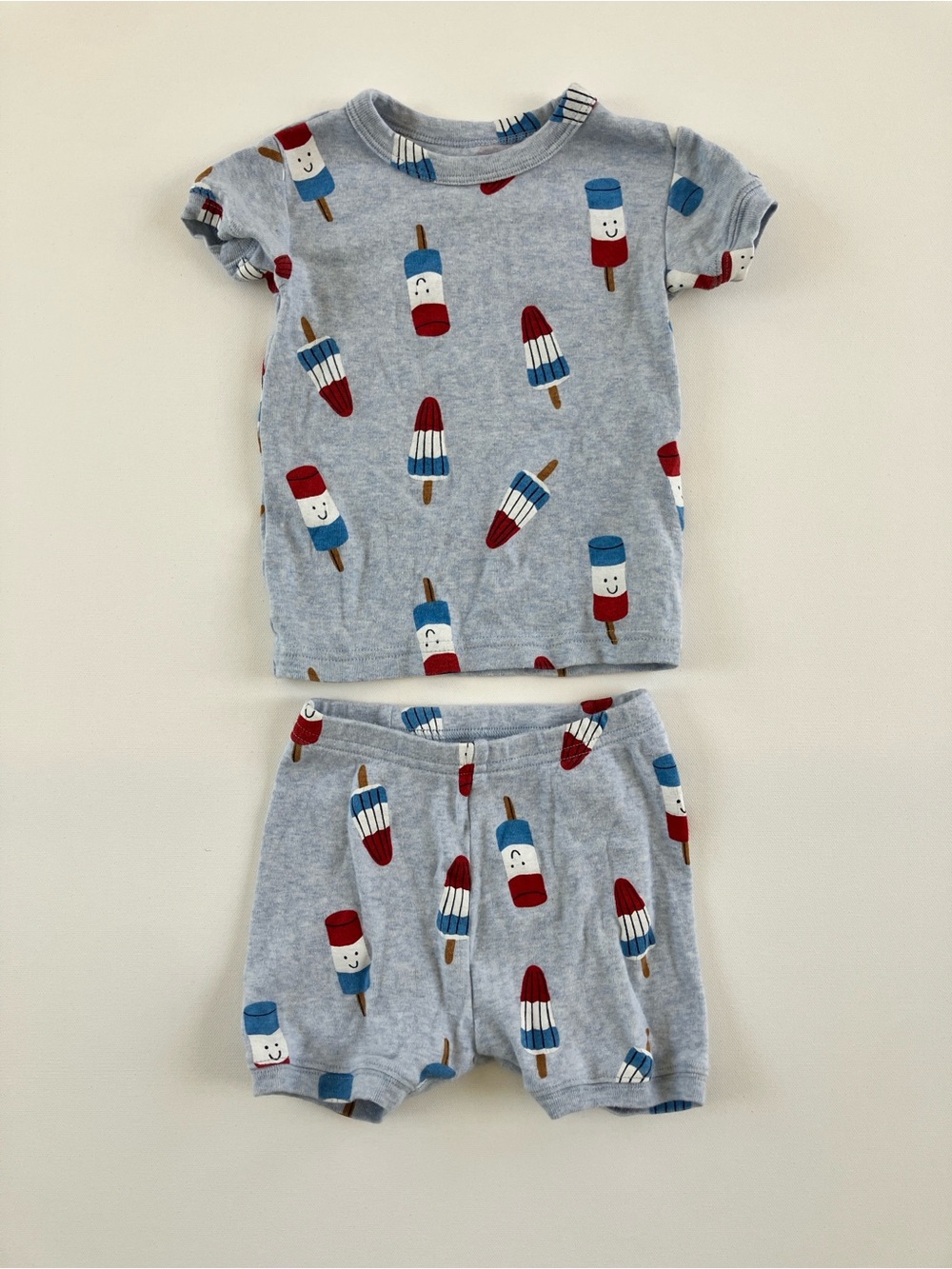 GAP 18-24m Pajama Set with Red & Blue Popsicle Print